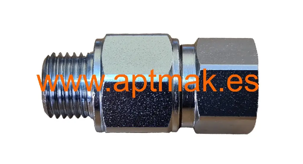 [720.462.G14] RACOR GIRATORIO ALTA PRESION M-H 1/4" CORTO 37 MM