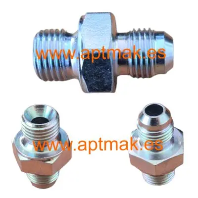 [711.K-G.001] ADAPTADOR MACHO KREMLIN 1/2 JIC A MACHO GAS 1/4"