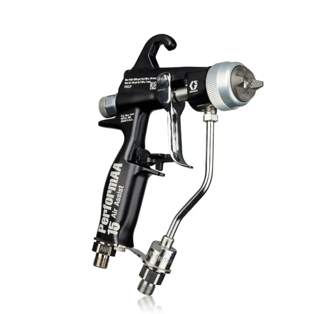 [048.26B.502] PISTOLA AIRMIX GRACO PERFORMAA 15 CABEZAL LACA MADERA