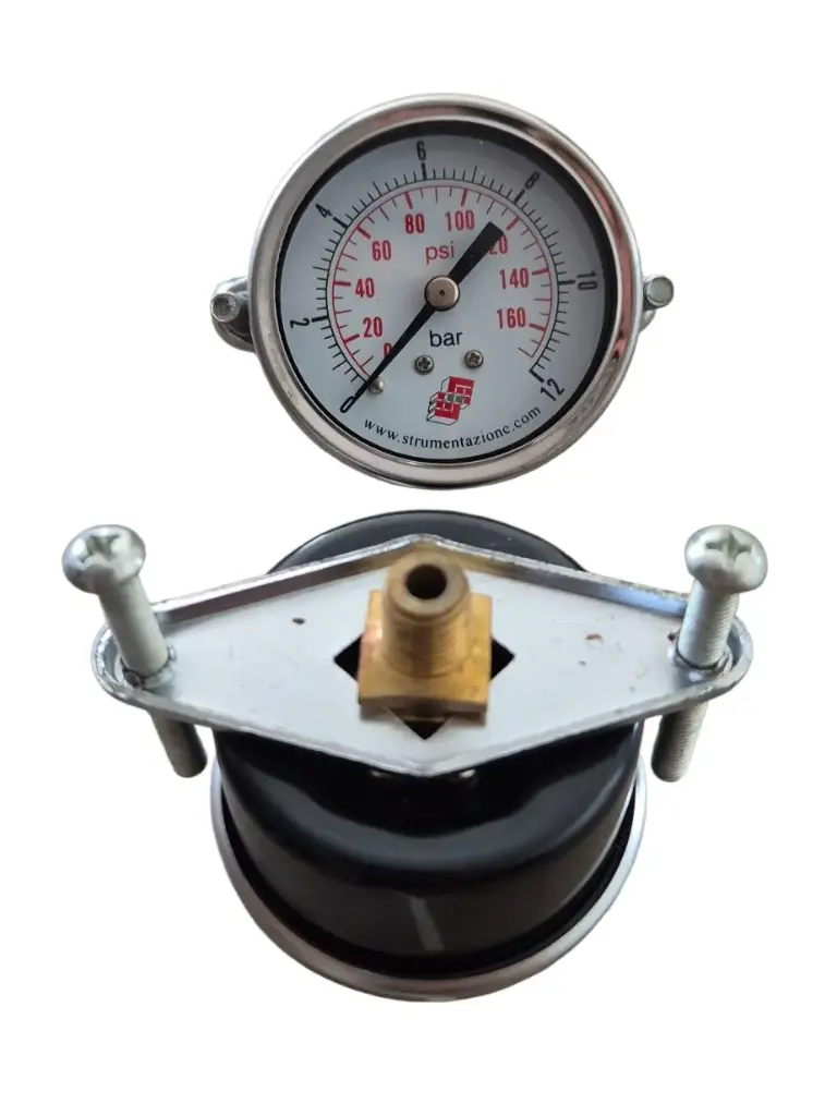 [082.Z33MS5318012] MANOMETRO CON SOPORTE Ø53 POSTERIOR 1/8  0-12 BAR 