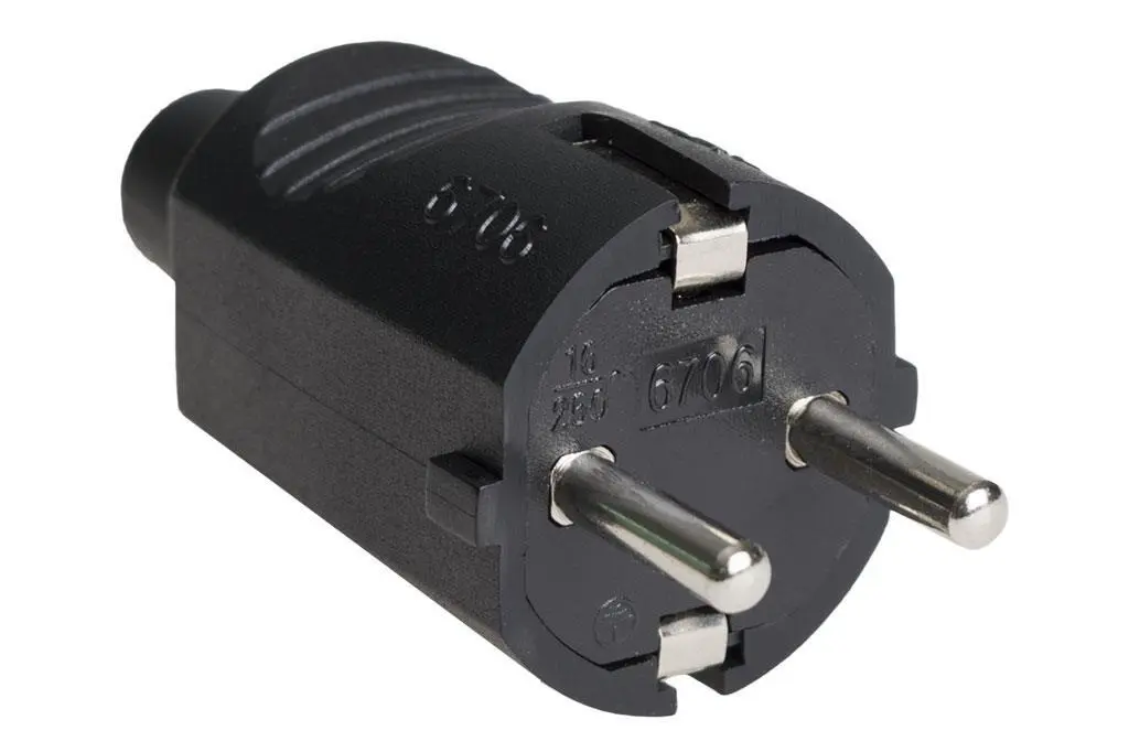 [025.51001018] CLAVIJA DE CAUCHO INDUSTRIAL NEGRA ( ENCHUFE LUZ)