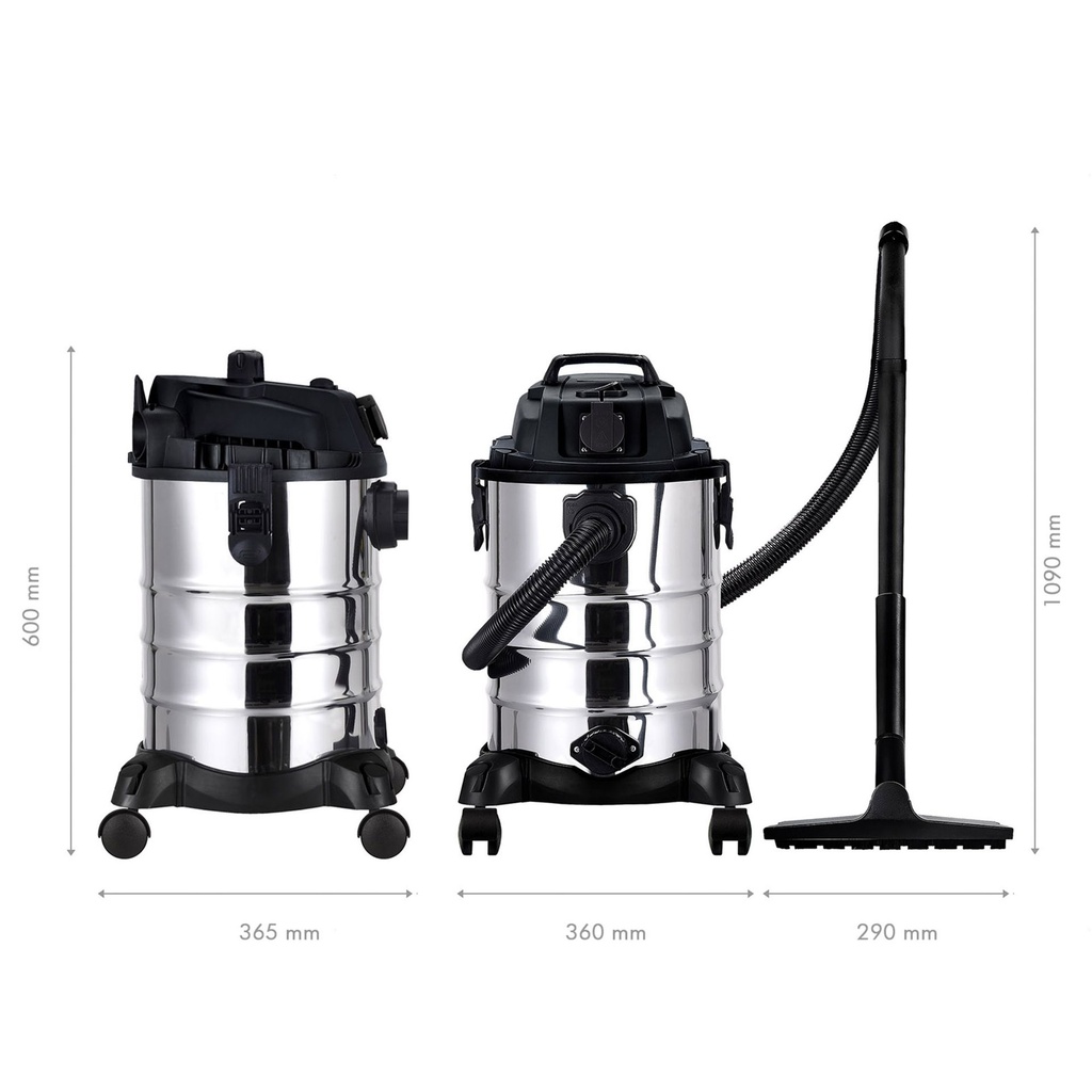 ASPIRADOR SECO-HUMEDO 30 LITROS 1.200 W 3.500 LPM 180 MBAR