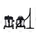ASPIRADOR SECO-HUMEDO 20 LITROS 1.200W - 3.500 LPM.