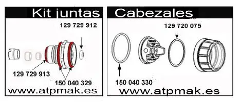 [432.XCI.K01] KIT JUNTAS CABEZAL FLUIDO Y AIRE PISTOLA XCITE