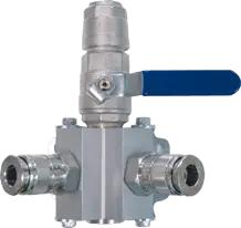 [90642VE 20 2] REPARTIDOR CON 2 ENCHUFES RAPIDOS Y LLAVE TUBO - TAPON INFERIOR R-1/2" INFINITY (Ø 20)