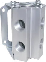 [90644 3/4 1/2 4] REPARTIDOR CON SOPORTE EN ALUMINIO INFINITY 2x 3/4" y 4 X 1/2" ENCHUFES RAPIDOS