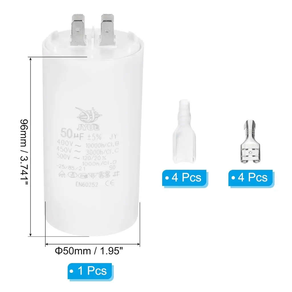 CONDENSADOR DE ARRANQUE CBB60 50uF Ac450V 4 Pines