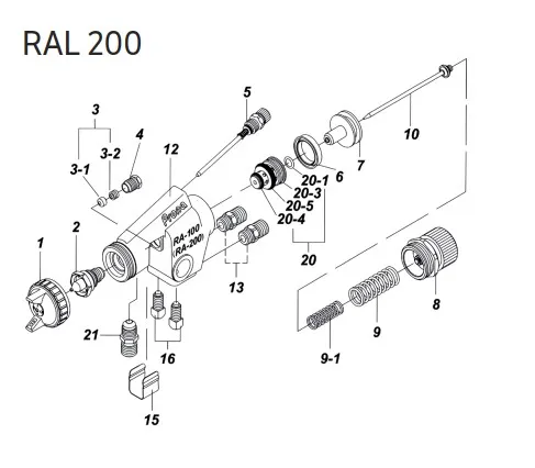 [RAL2320] JUNTA VALVULA AIRE PISTOLA PRONA RAL 200 N º20-3