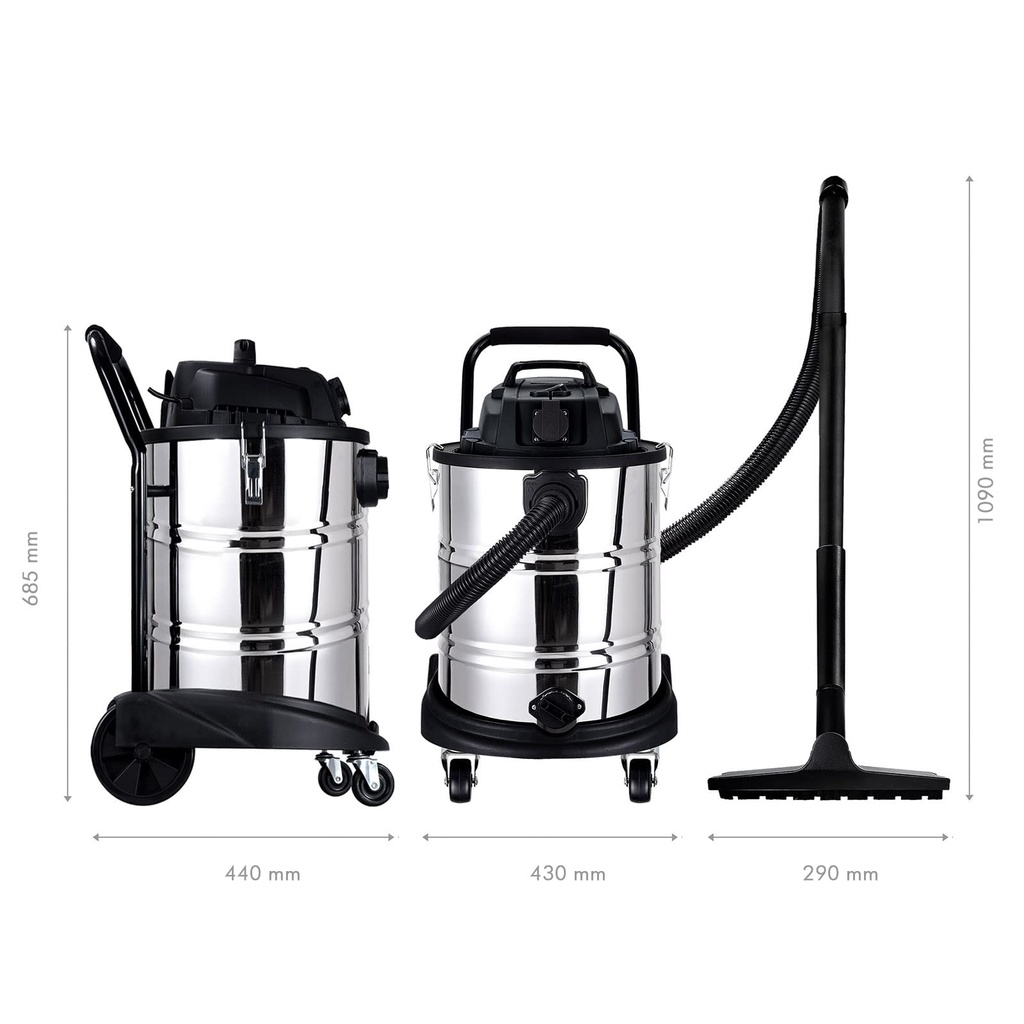 ASPIRADOR SECO-HUMEDO 60 LITROS 1.400 W 3.500 LPM 180 MBAR